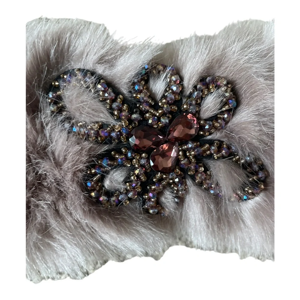 C.C Faux Fur Embellished Ear Warmer Headband